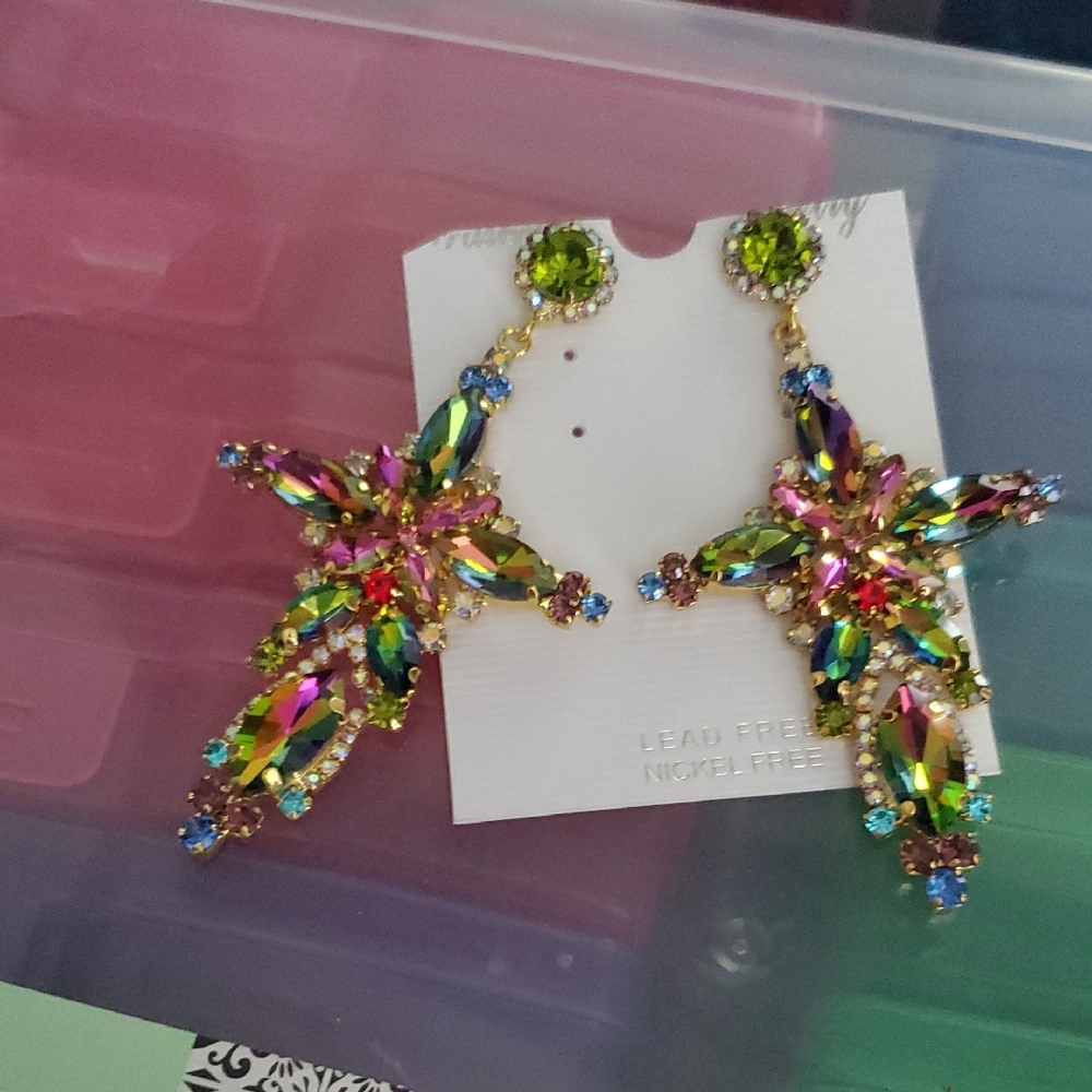 Colorful Crystal Drop Earrings
